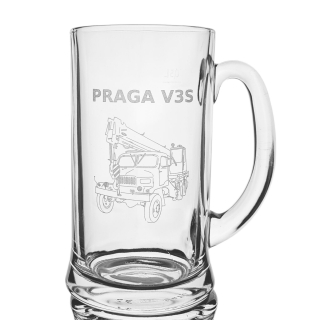 Sklenice Praga V3S jeřáb – pivní půllitr pro milovníky „vejtřasky“