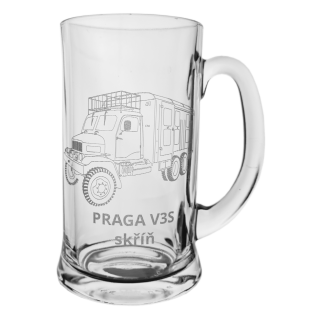 Sklenice Praga V3S skříň – půllitr s legendární „vejtřaskou“