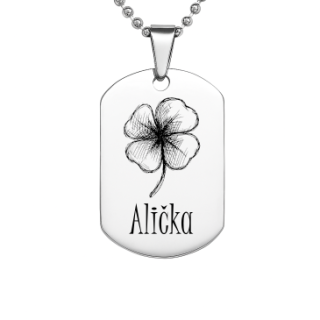 Přívěsek se jménem Alička – elegantní nerezový tag na krk